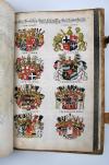 (Siebmacher, Johann), Erneuert- und Vermehrtes Wappenbuch, in welcher aller hohen Potentaten der Römischen Kaysere, Könige, des Heil. Römischen Reichs Chur-fürsten… Wappen, Schilde, Helmen, Kleinodien… in schönen Kupfern vorgebildet. Auf das Neue verfertiget und zum Druck befördert.