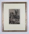 Dürer, Albrecht, Das Wappen mit dem Totenkopf. Kupferstich auf Bütten, 22,2 x 15,8 cm., mit kleinem Rand um die Einfassungslinie.