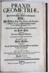 Penther, Johann Friedrich, Praxis Geometriae, worinnen nicht nur alle bey dem Feld-messen vorkommende Fälle mit Stäben, dem Astrolabio, der Boussole und der Mensul in Ausmessung eintzeler (!) Linien, Flächen und gantzer Revier…deutlich erörtert…werden.– Zugabe zur Praxis geometriae.